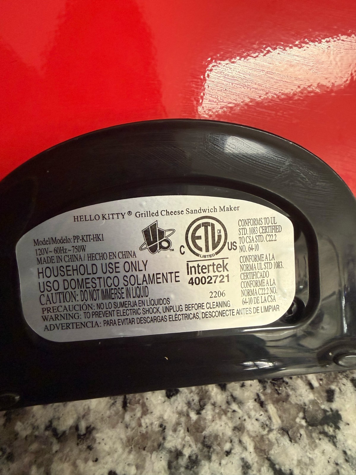 Uncanny Brands Red Hello Kitty Red Grilled Cheese Maker