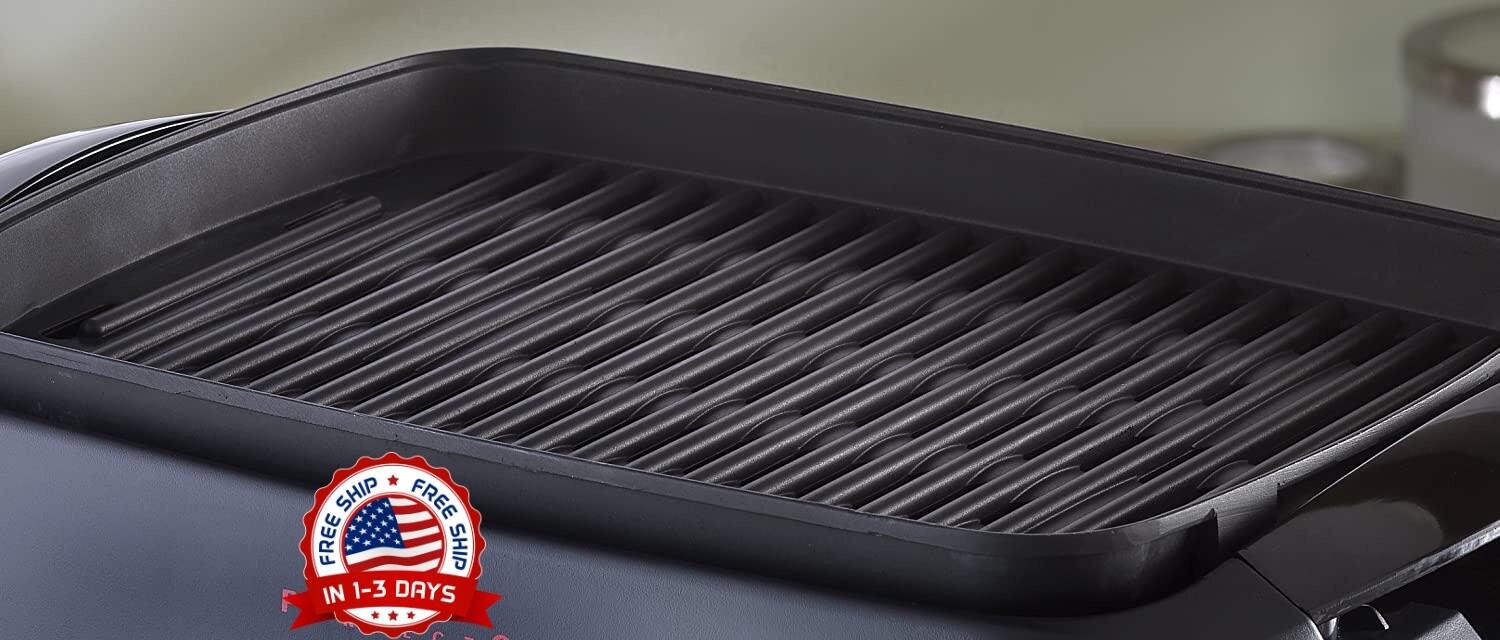 Barbacoa Eléctrica Para Interiores Sin Humo POWER 1500 Watts BBQ Antiadherente