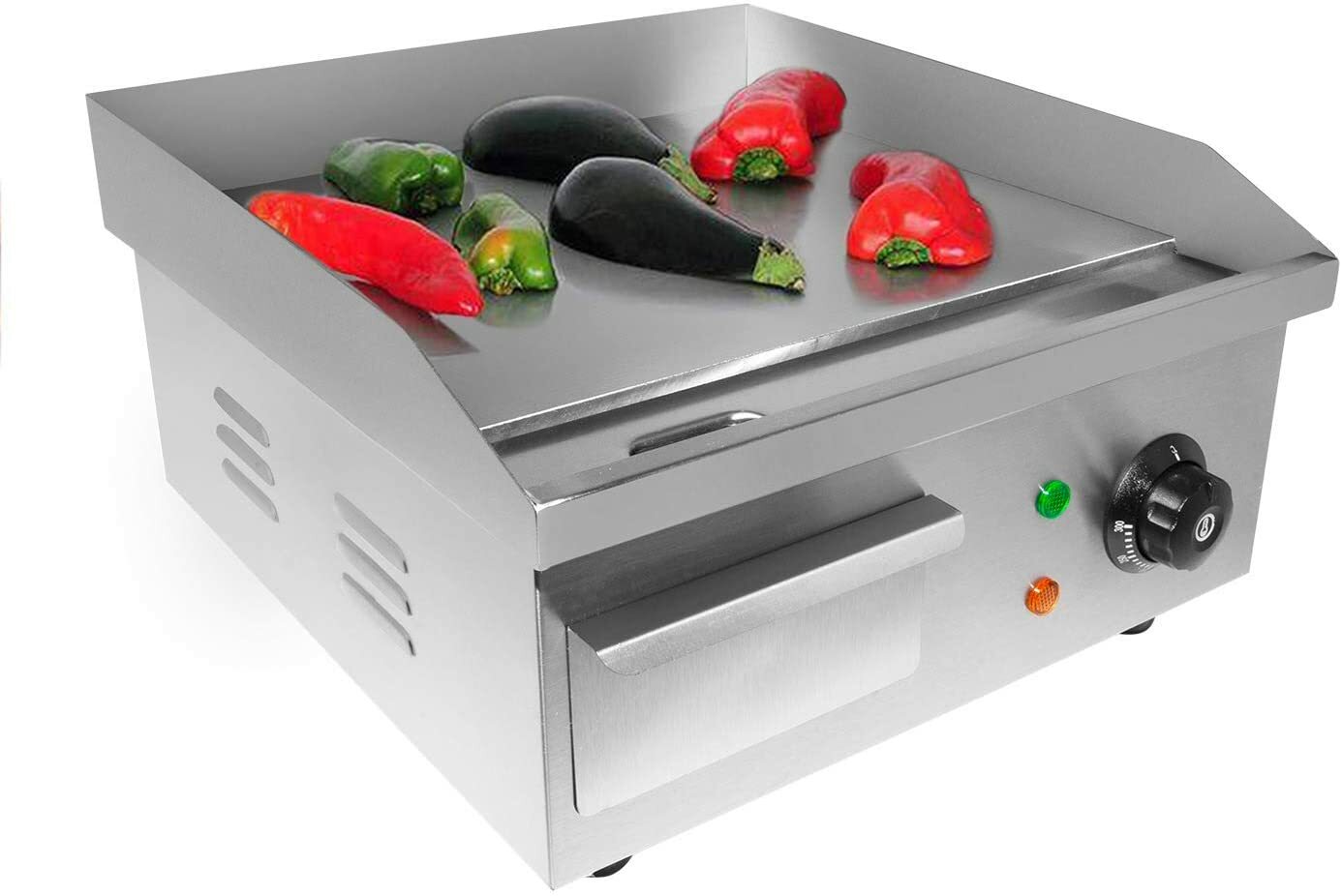 GorillaRock Flat Top Griddle Teppanyaki Grill with One Thermostat Nonstick 110V
