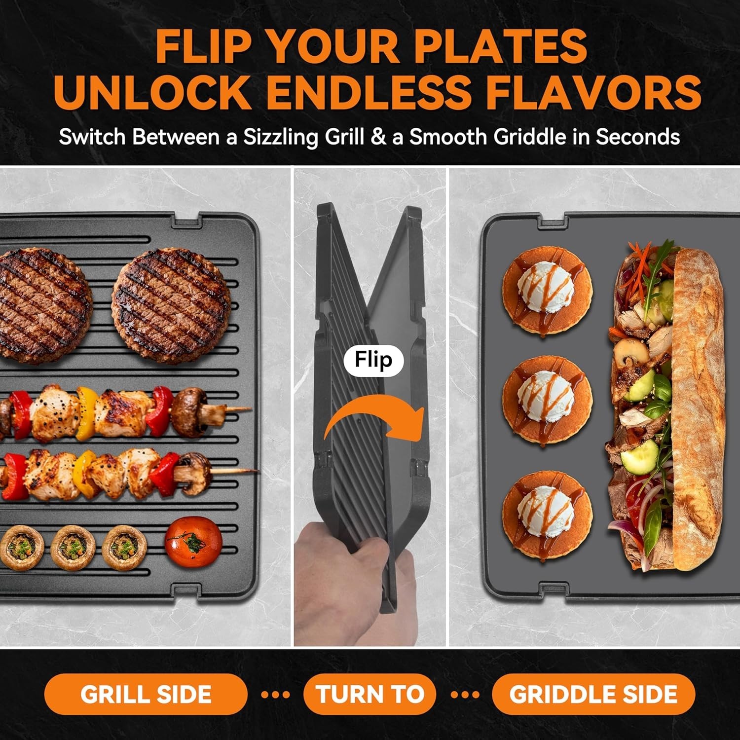 4-slice Panini Press Grill Cheese Sandwich Maker, Electric Grill Indoor with Te