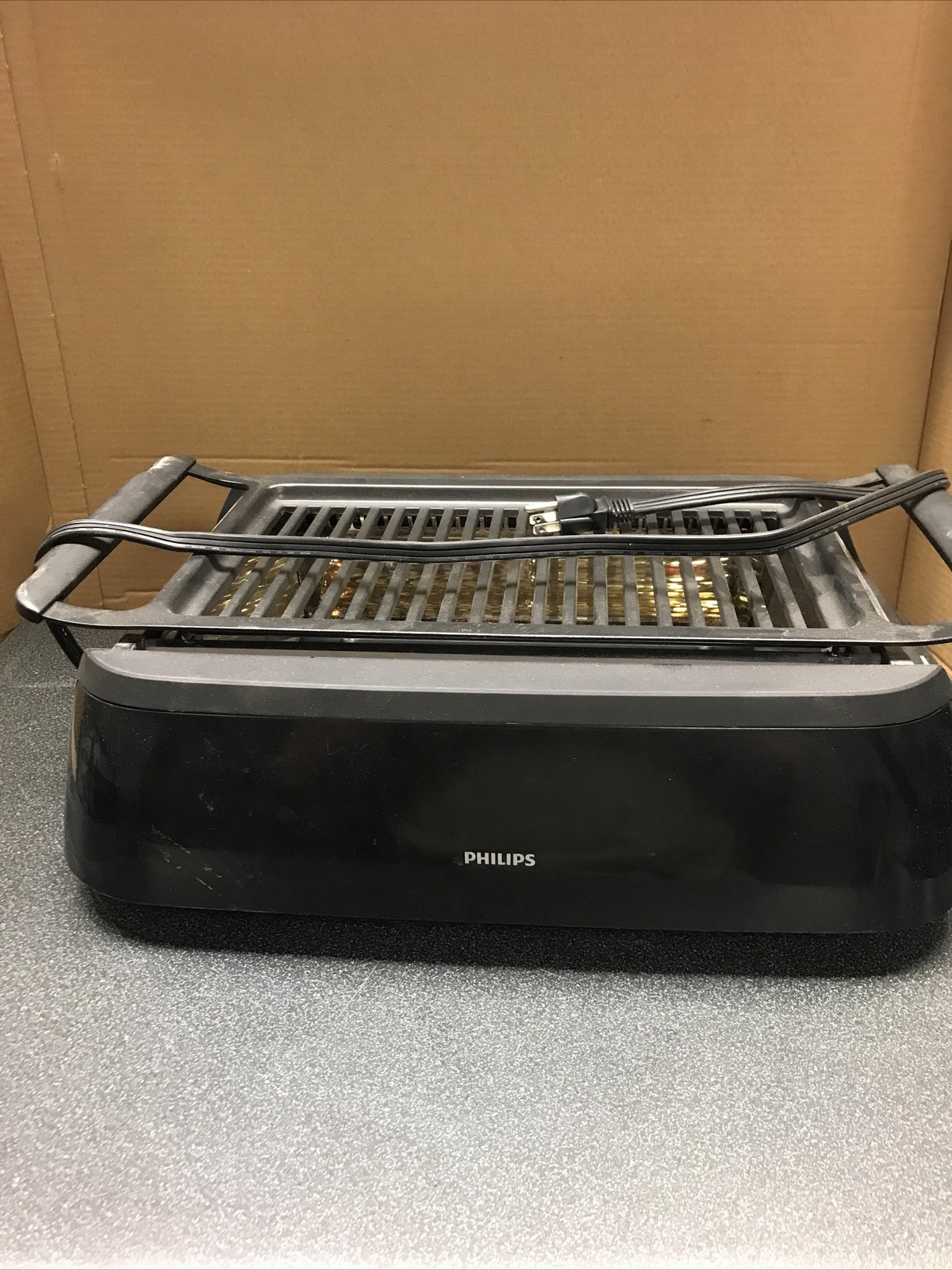 Philips HD6371 Smoke-less Indoor Electric Grill Avance Black Countertop WORKS
