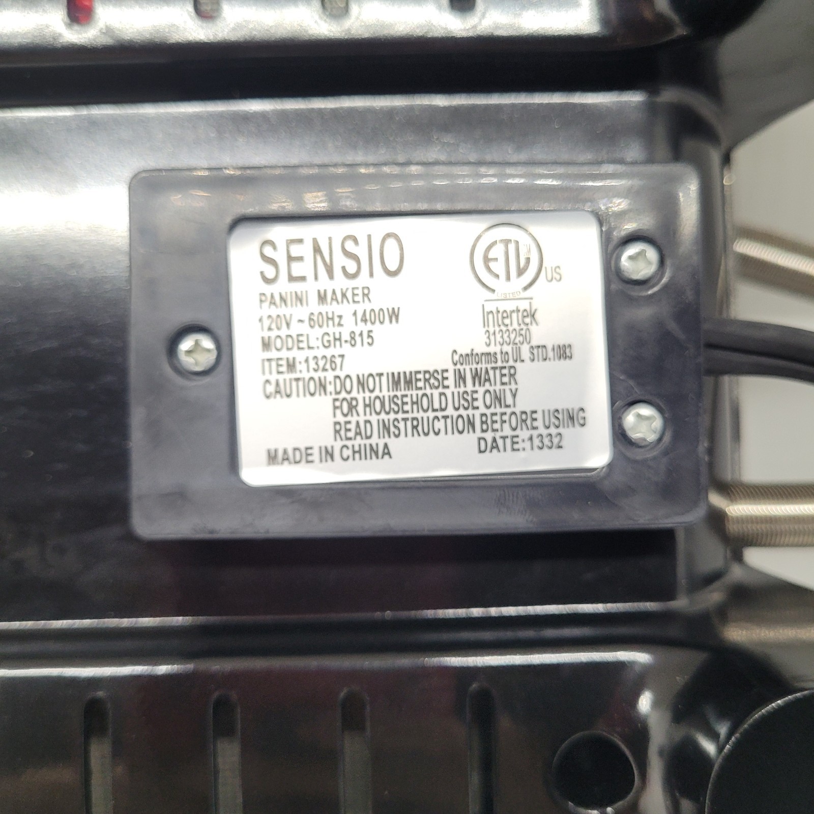 Bella Sensio Panini Maker Model GH-815