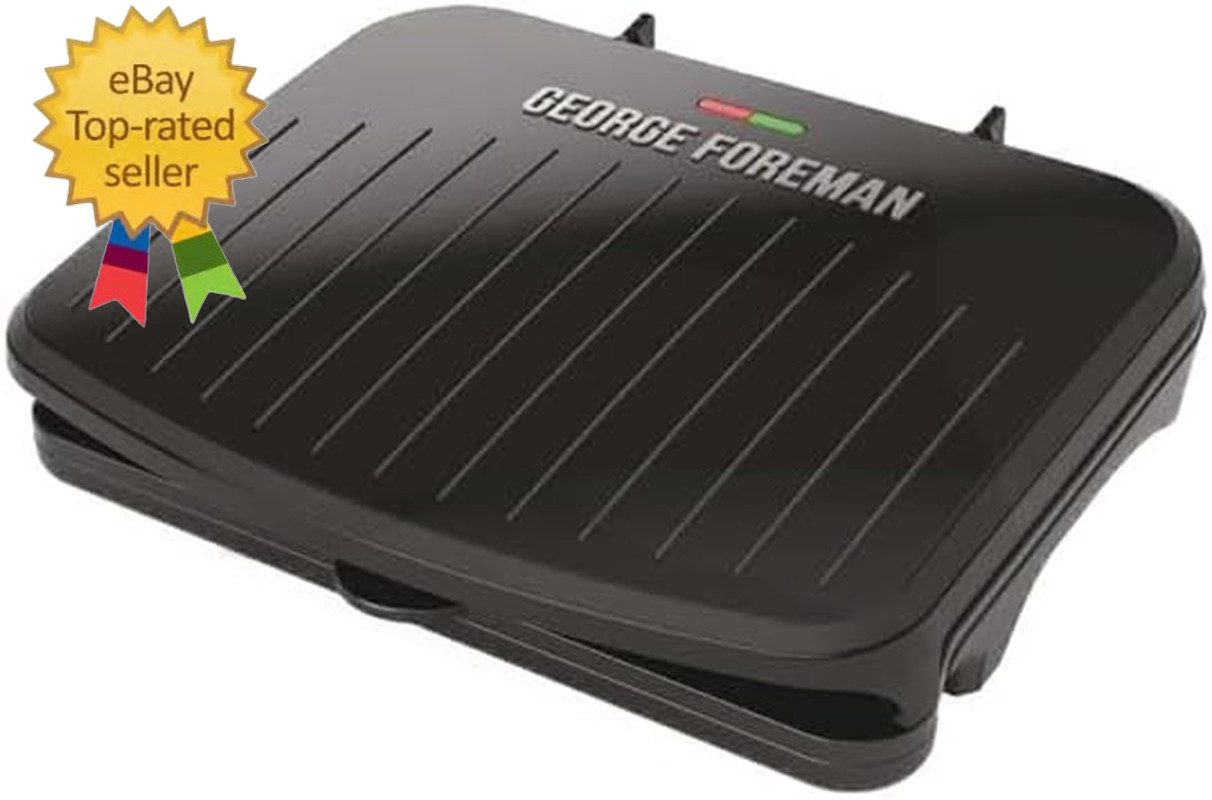 Family-Size Grill & Panini Press, Nonstick Ceramic Coating, Fat-Removing Slope,