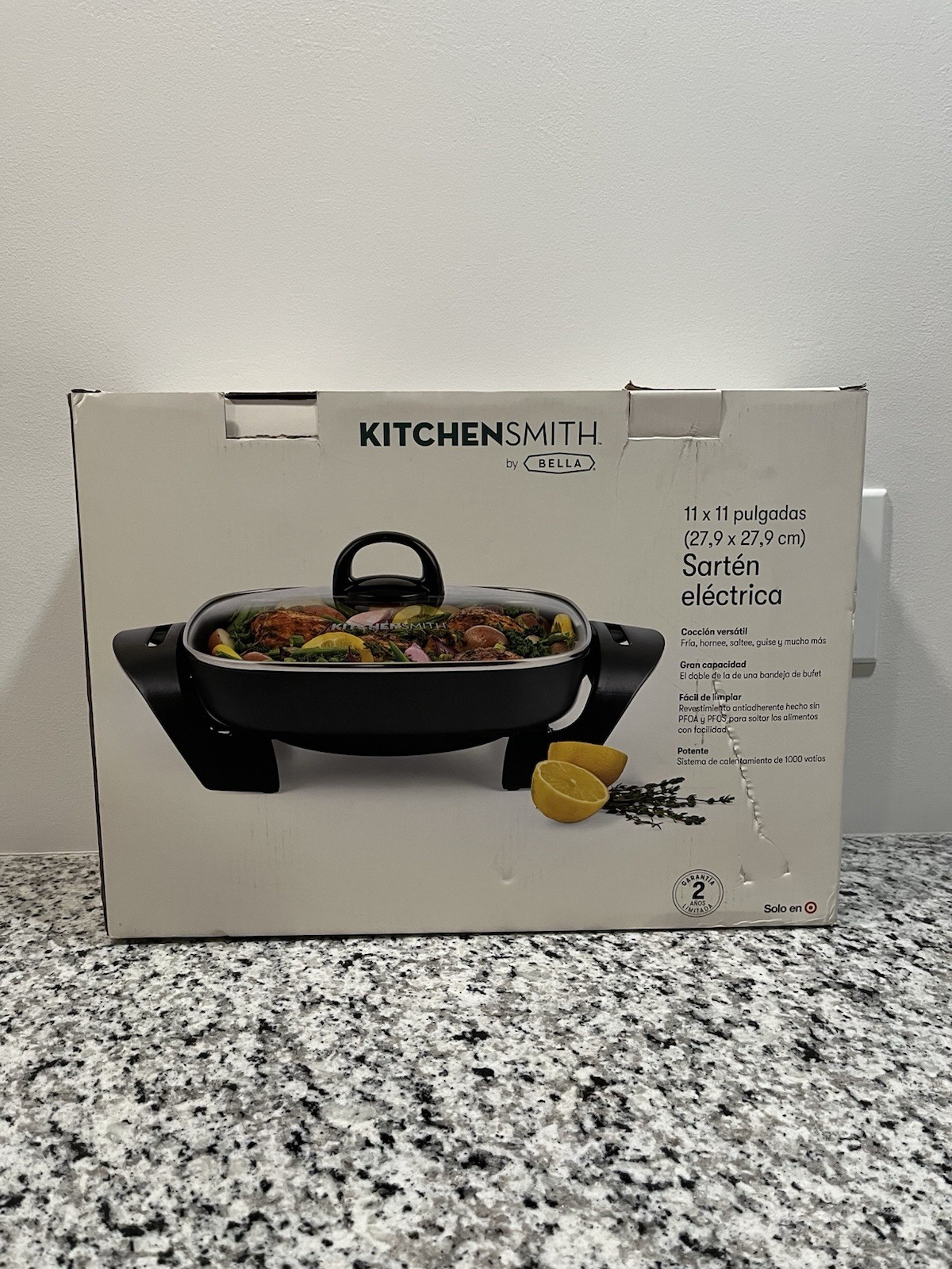 KitchenSmith by Bella TXG-619 11”x11” Electric Skillet 12117 Missing Lid