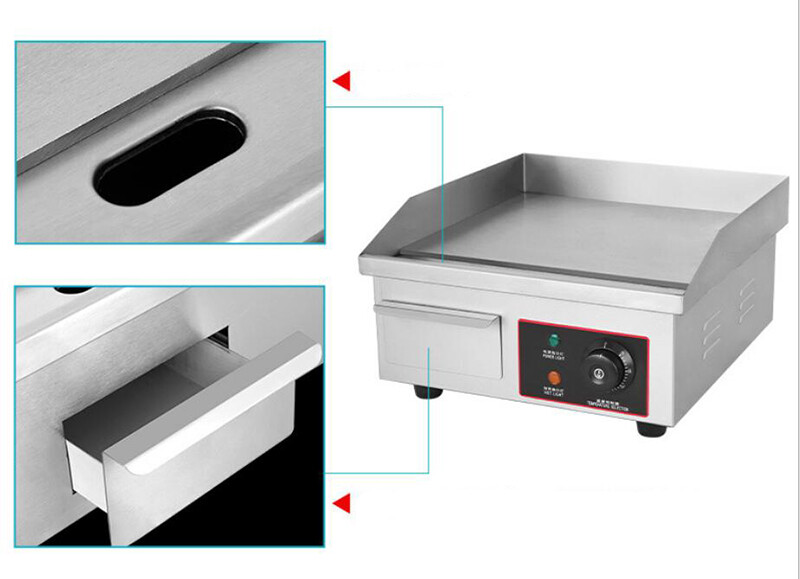 110V Flat Cooking Griddle Grill 14.17*11.81in Temperature Controled Stove