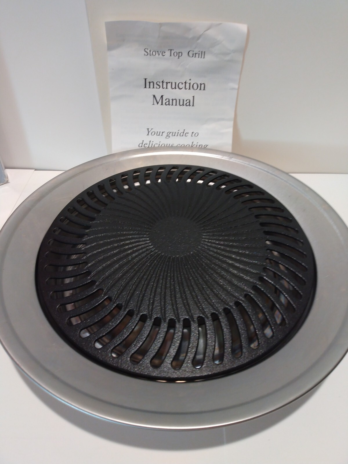 Kitchen + Home Stove Top Smokeless Grill Indoor BBQ, Stainless Steel with Dou…