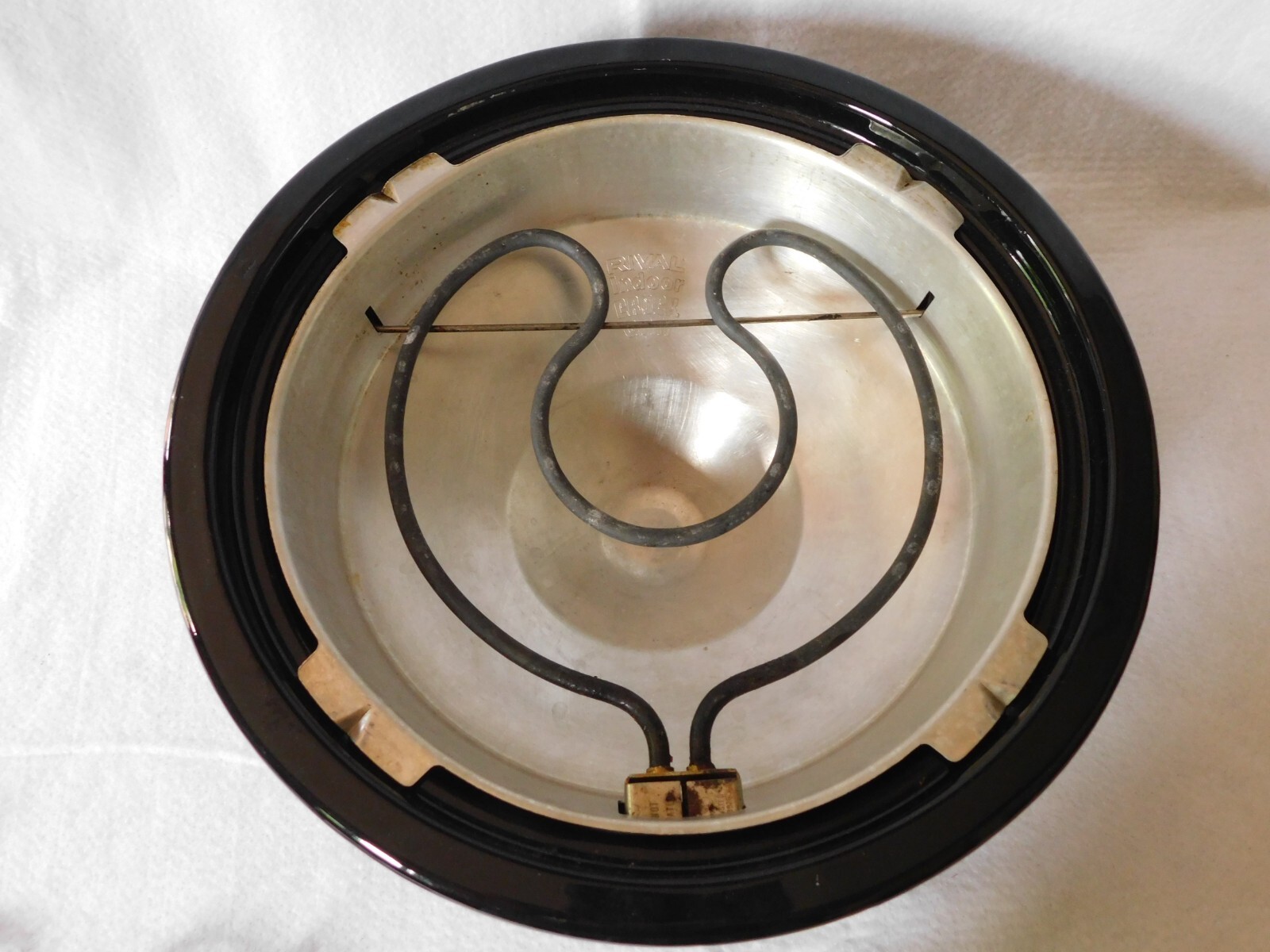 Vintage Rival Crock Grill Smokeless Round Indoor Electric | Black | Model 5750