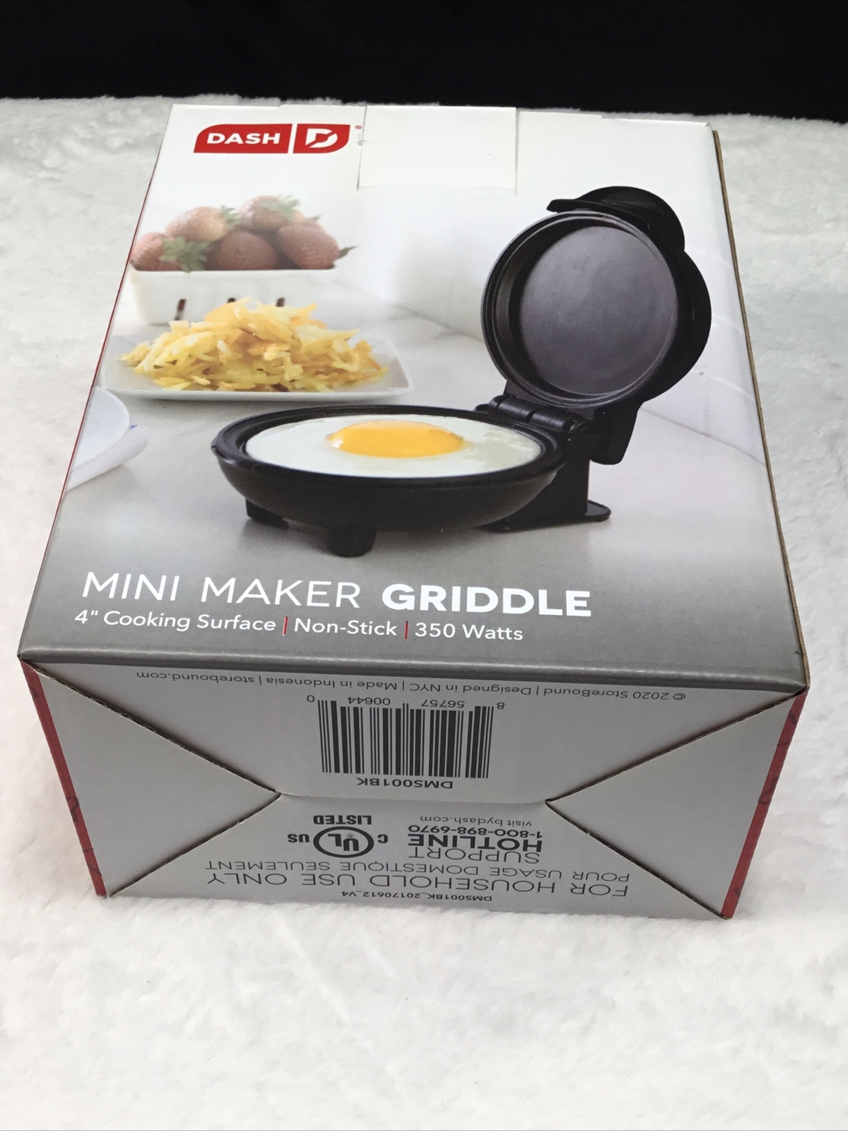 Dash Compact Mini Maker Griddle 4” Nonstick Cooking Surface Plug In 350 Watts
