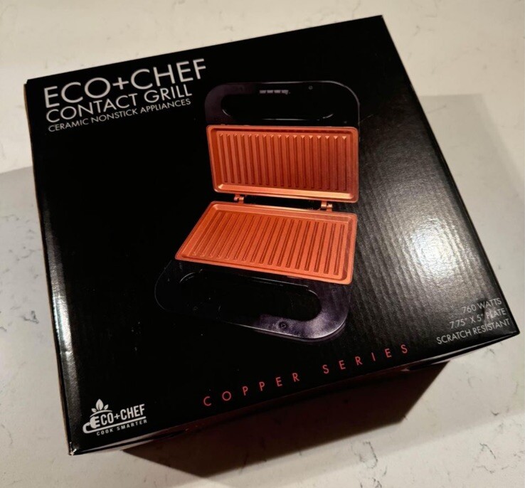 Eco Chef Premium Nonstick Copper Ceramic Indoor Kitchen Contact Grill