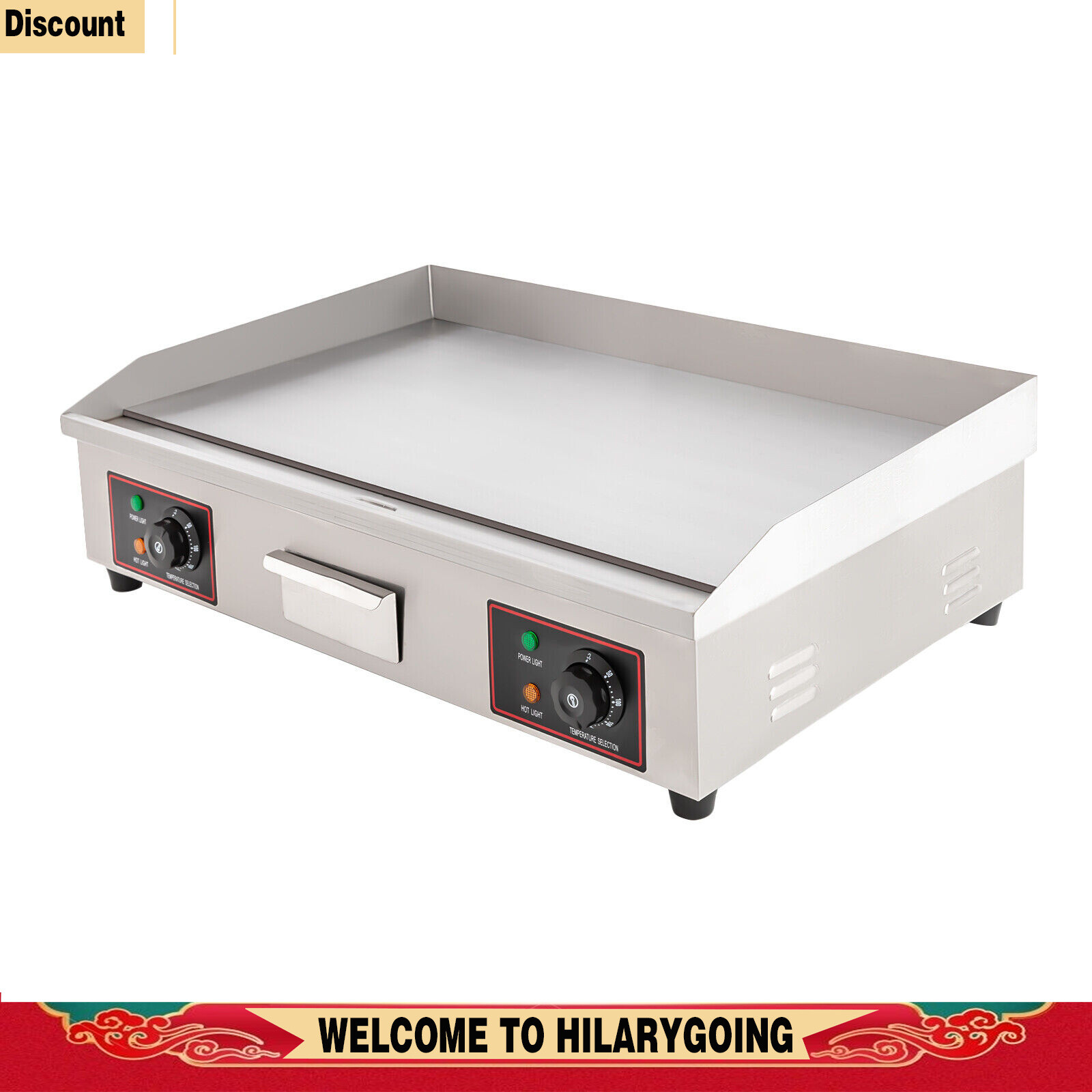 30″ Commercial Electric Countertop Griddle Heating Grill BBQ Flat Plate Top 3KW