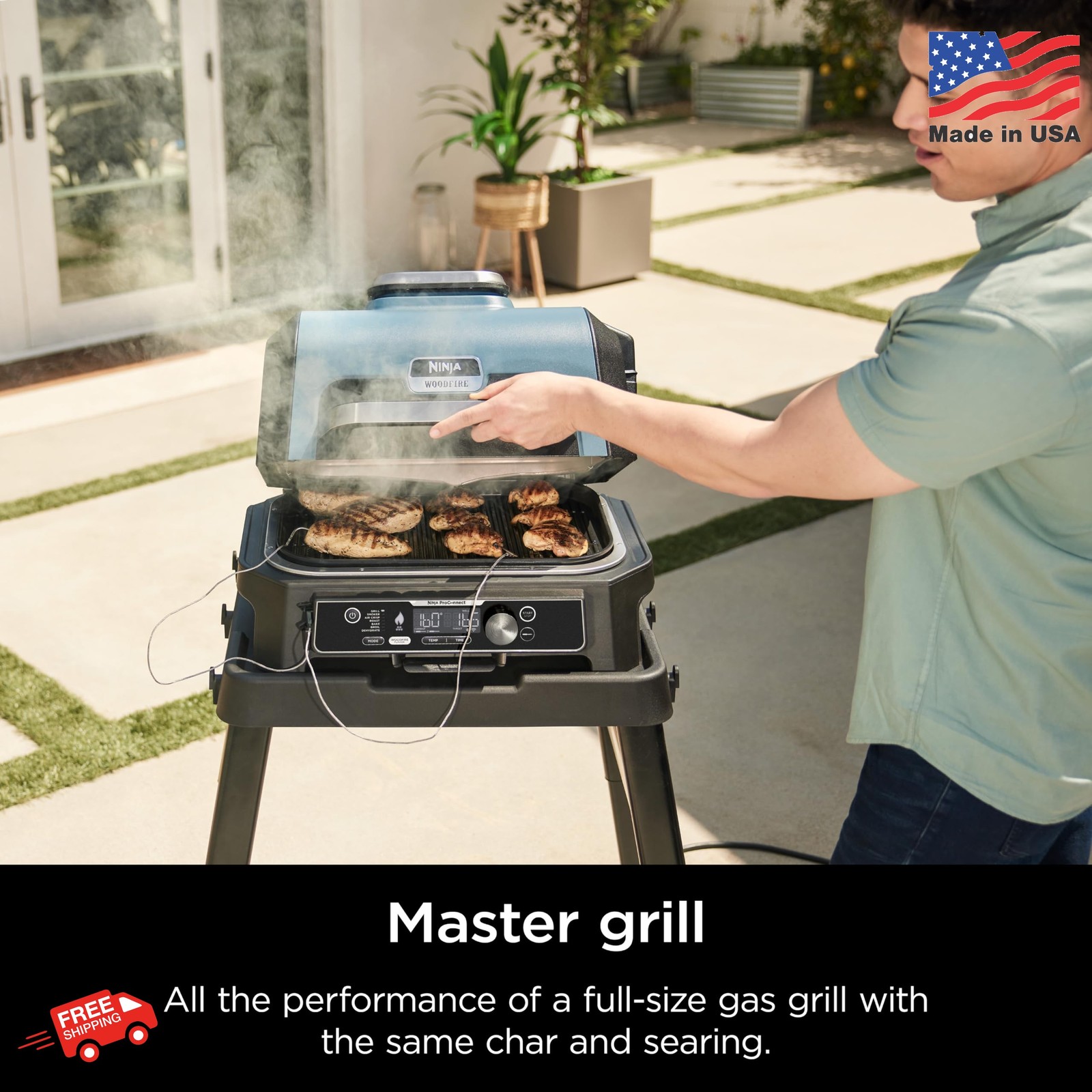 Ninja OG951 Woodfire Pro Connect Premium XL Outdoor Grill & Smoker, Bluetooth, A