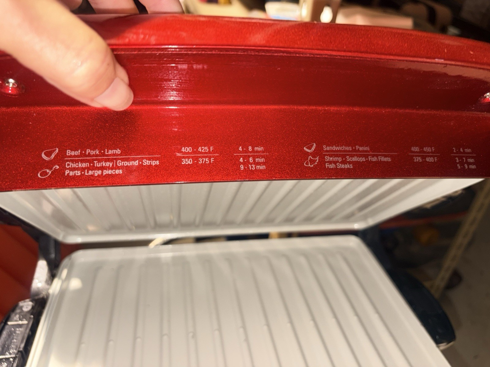 George Foreman Red Evolve Grill Grille With Plates Tested Works