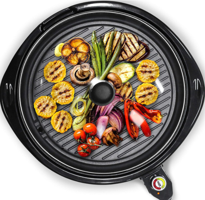 Portable Electric Grill BBQ Indoor Outdoor Smokeless Griddle Compact Barbecue