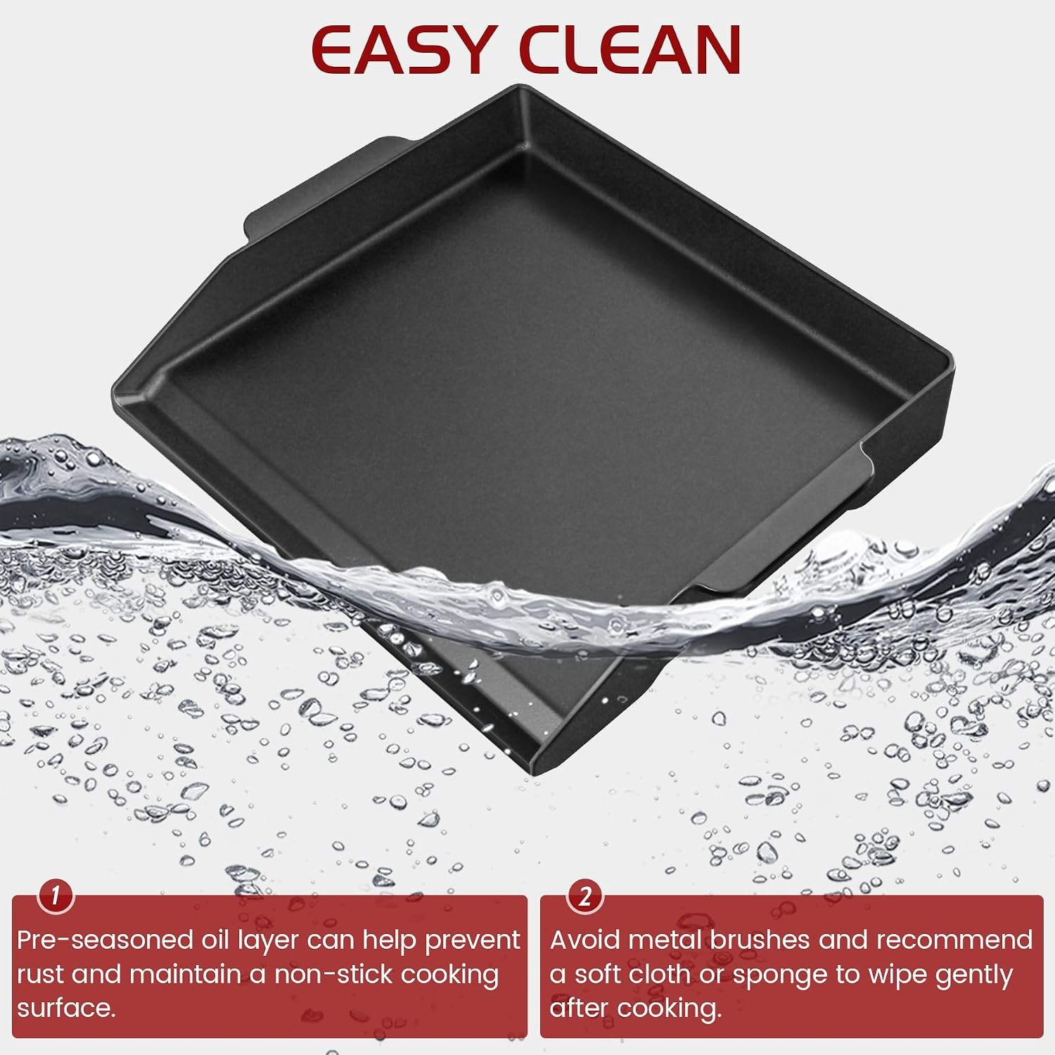 Cast Iron Griddle for Gas Grill, Flat Gas Grill Insert Griddle for Weber