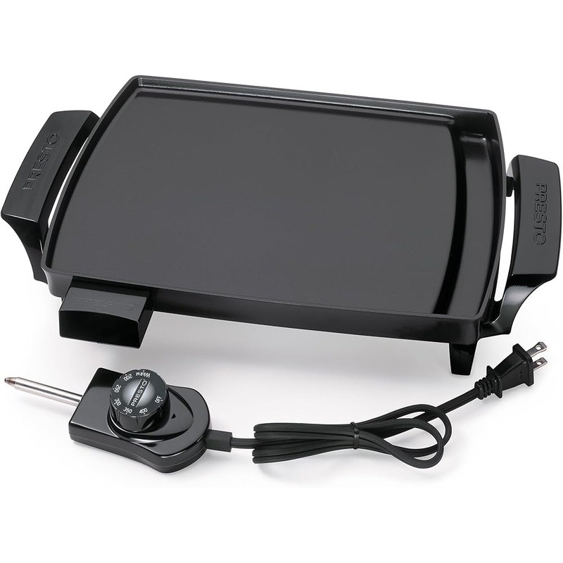Compact Electric Griddle Nonstick Cooking Surface W/ Grease Tray PFAS Free New