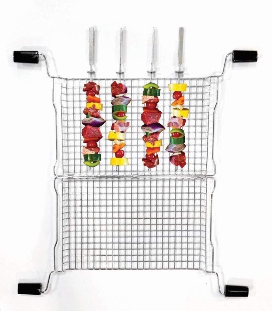 Ronco 5 Pc Set Lot Ready Grill Mesh Basket plus 4 Shish Kabob Rods Healthy Cook
