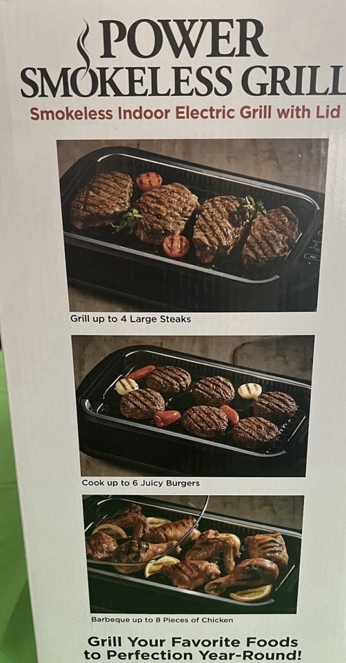 POWER SMOKELESS GRILL GR-200-5 INDOOR ELECTRIC GRILL GREAT CONDITION