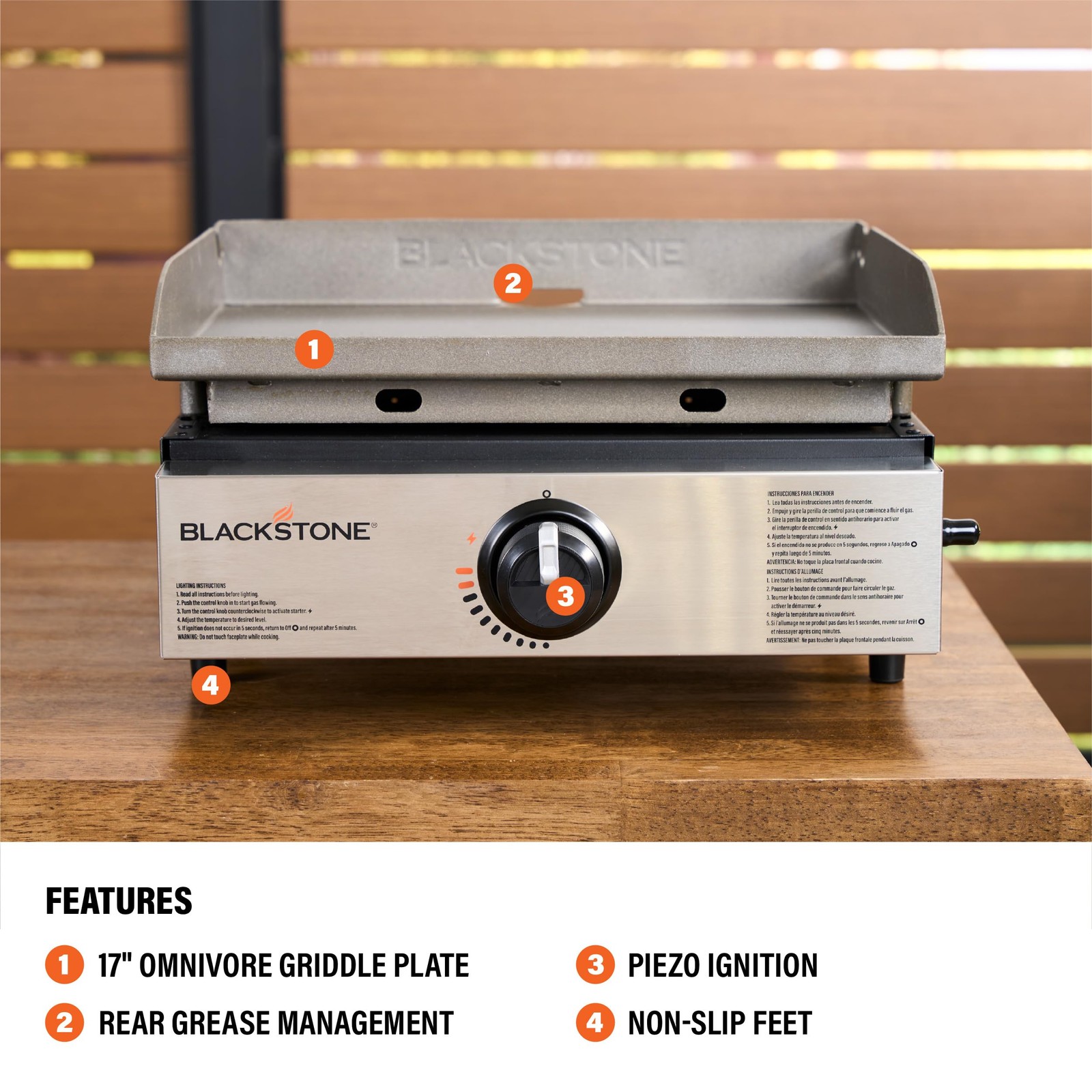 Blackstone 1971 Original 17″ Omnivore Tabletop Griddle, Black