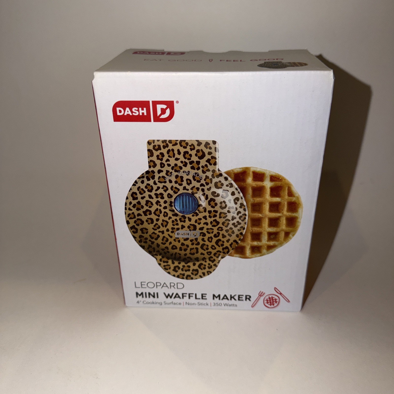 DASH Mini Waffle Maker Non-stick Leopard Print New In Box 4” 350 Watts