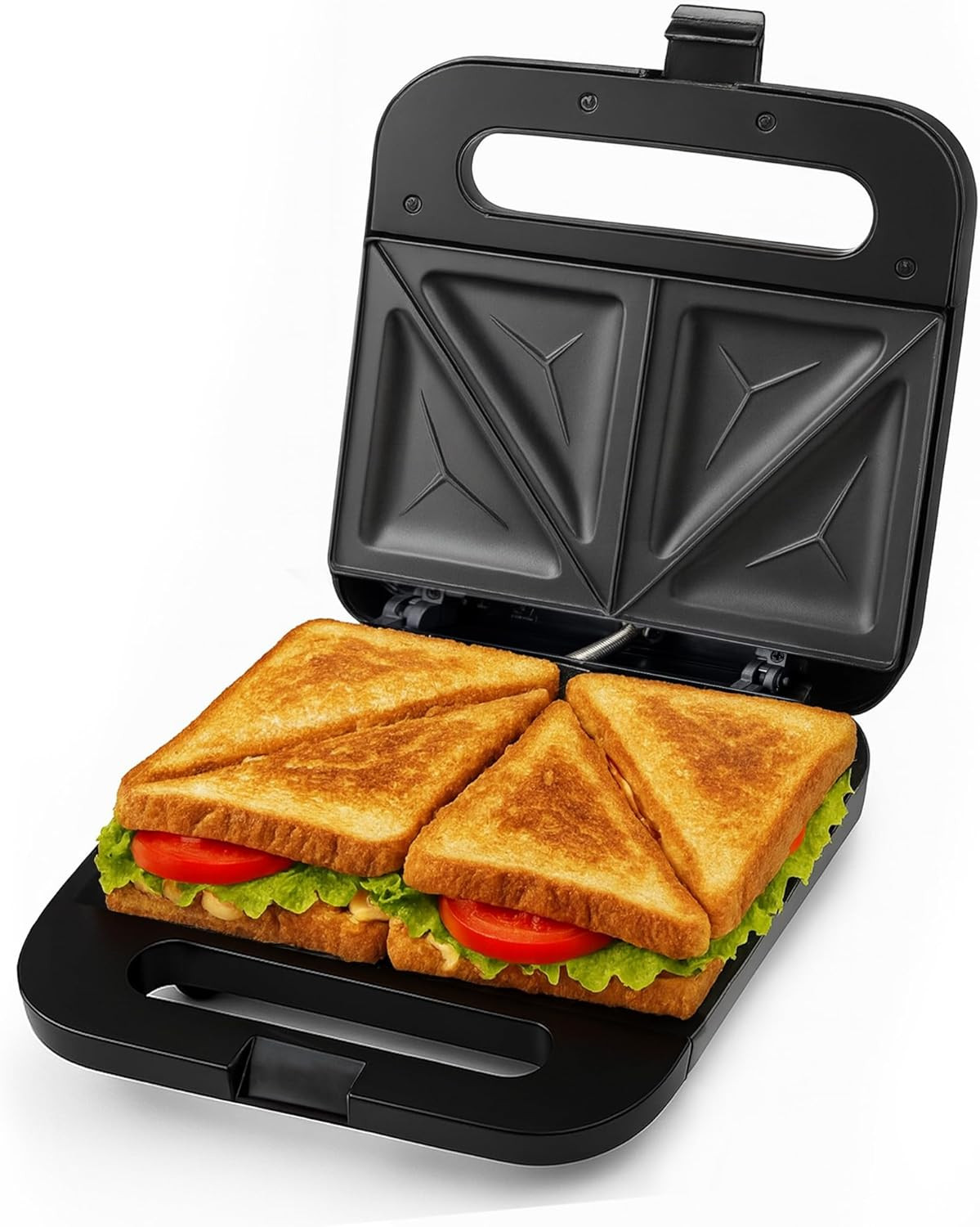 Electric Sandwich Maker with Non-Stick Plates, Indicator Lights, Cool Touch Hand