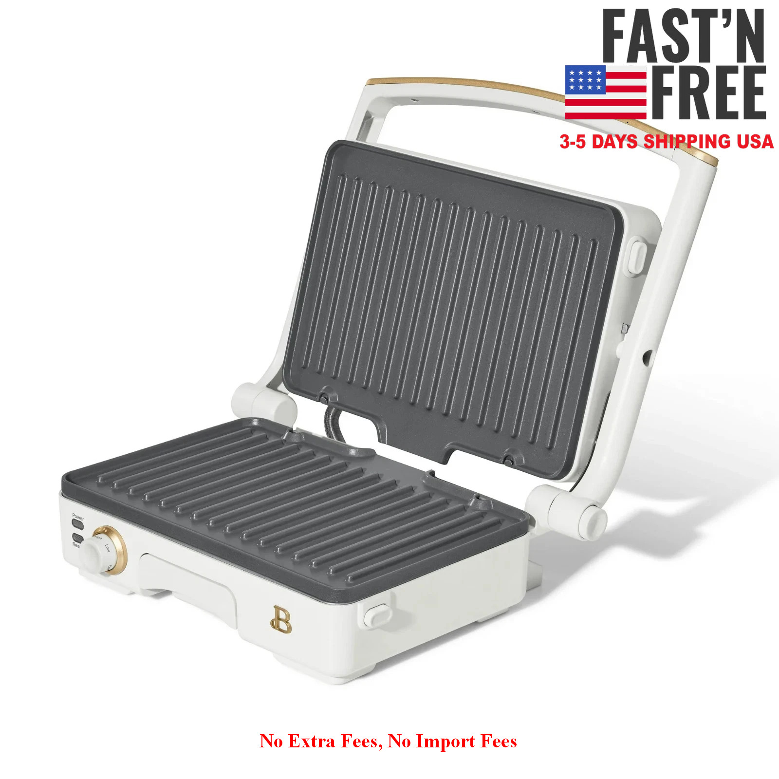 [HOT SALE] Beautiful 2-in-1 Panini Press & Grill, White Icing, NEW USA FREESHIP