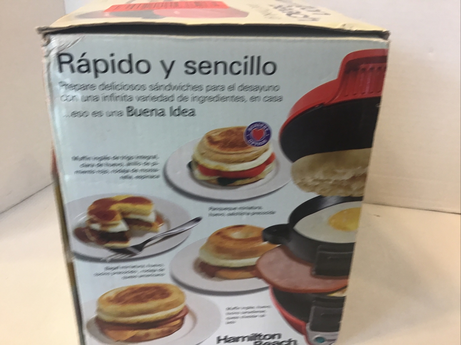 Hamilton Beach #25476 Breakfast Sandwich Maker Red New At Home Fast Food