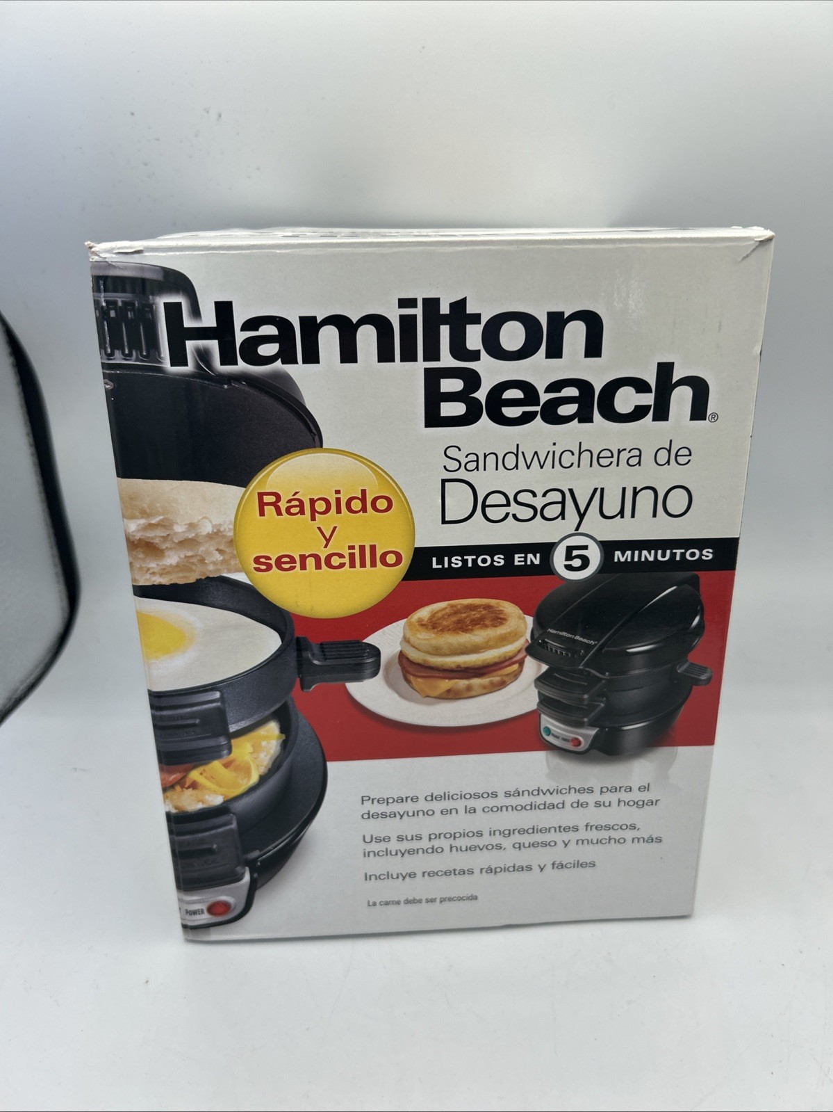 NEW! Hamilton Beach Quick & Easy Breakfast Sandwich Maker Black NEW