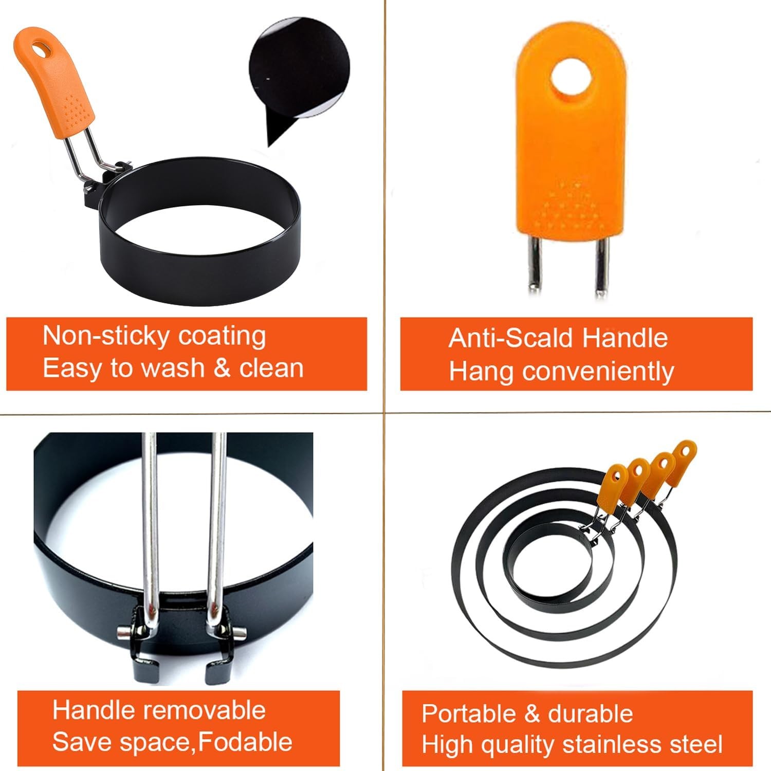 Griddle Pancake Rings 6 Inch 2 Pack New