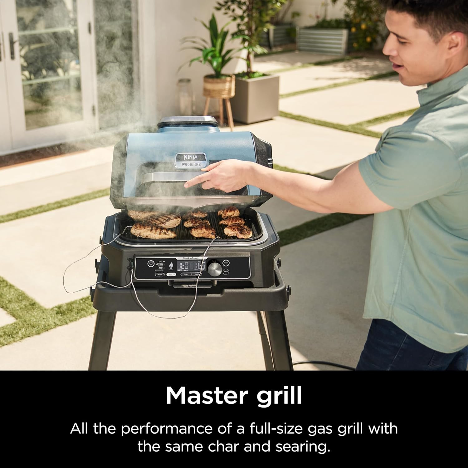 Ninja OG951 Woodfire Pro Connect Premium XL Outdoor Grill & Smoker, Bluetooth, A