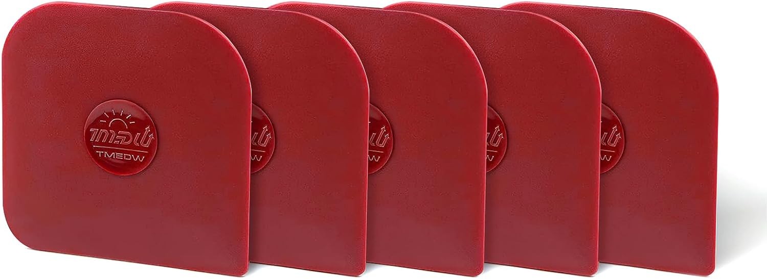 Pan Scraper, 5 Pcs Pot Scraper Plastic, 5 Pcs, Red