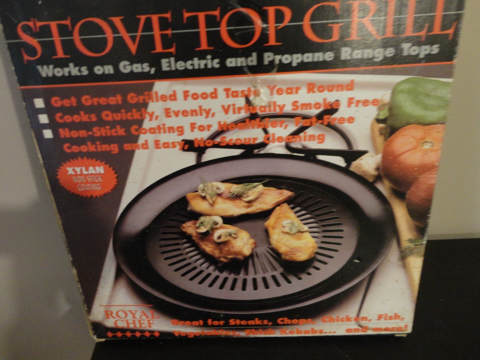 ROYAL CHEF STOVE TOP NON STICK GRILL WORK ON GAS ELECTRIC AND PROPANE RANGE TOP