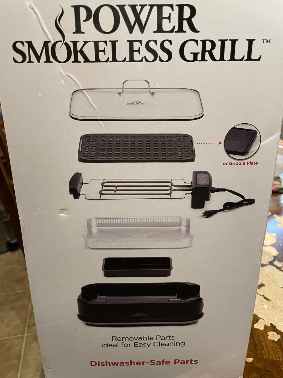 Power Smokeless Grill; used; black; cooking area: 13.5” x 8”; non-stick;