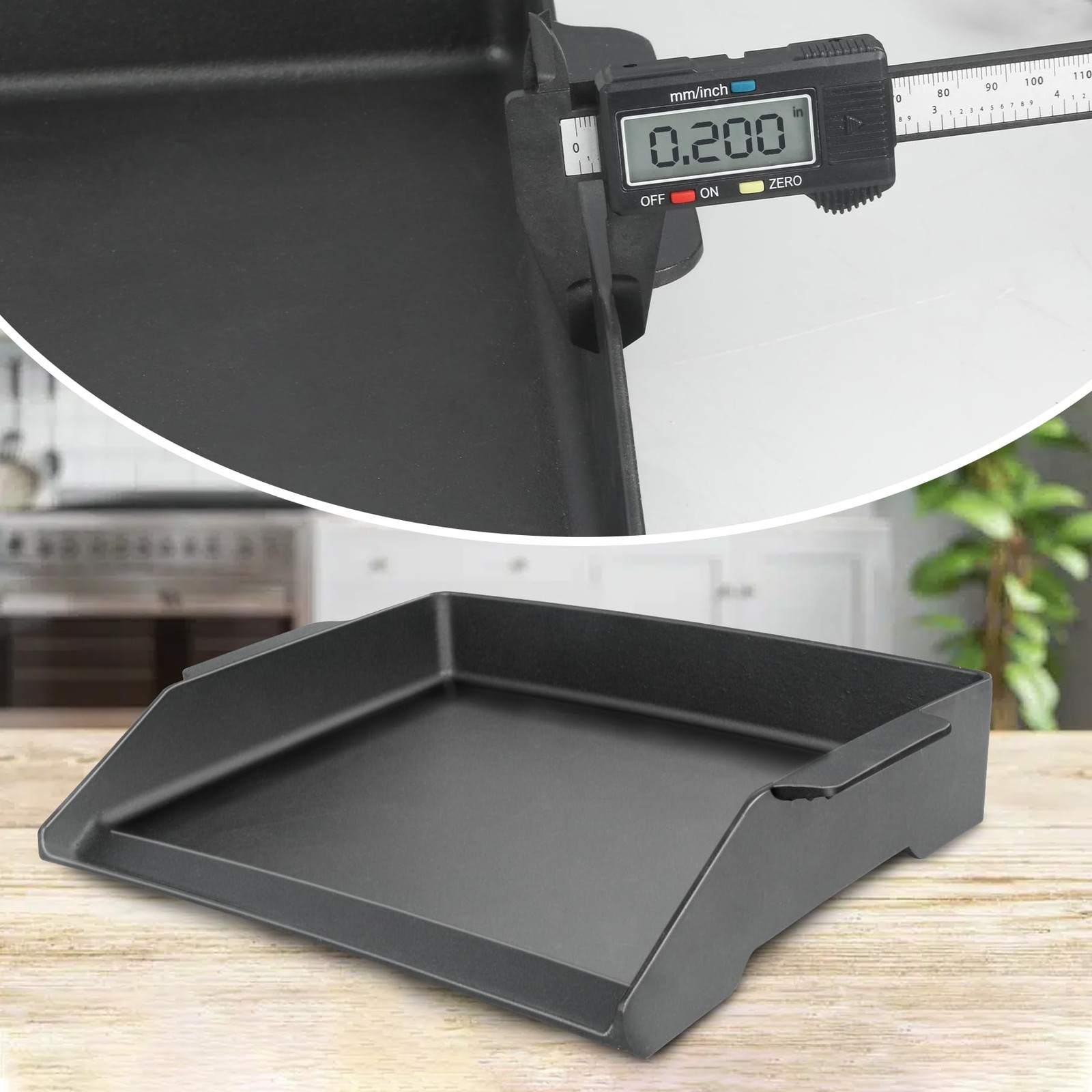 17″ x 13″ Universal Cast Iron Griddle for Gas Grill Stove Top Charbroil Nexgrill