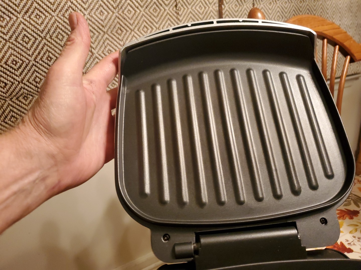 George Foreman Lean Mean Grill Super Champ Colors Blue Top Bread Warmer GR18BWI