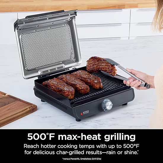 Ninja Sizzle GR101 Indoor Grill & Griddle 500°F 1450W Free Shipping
