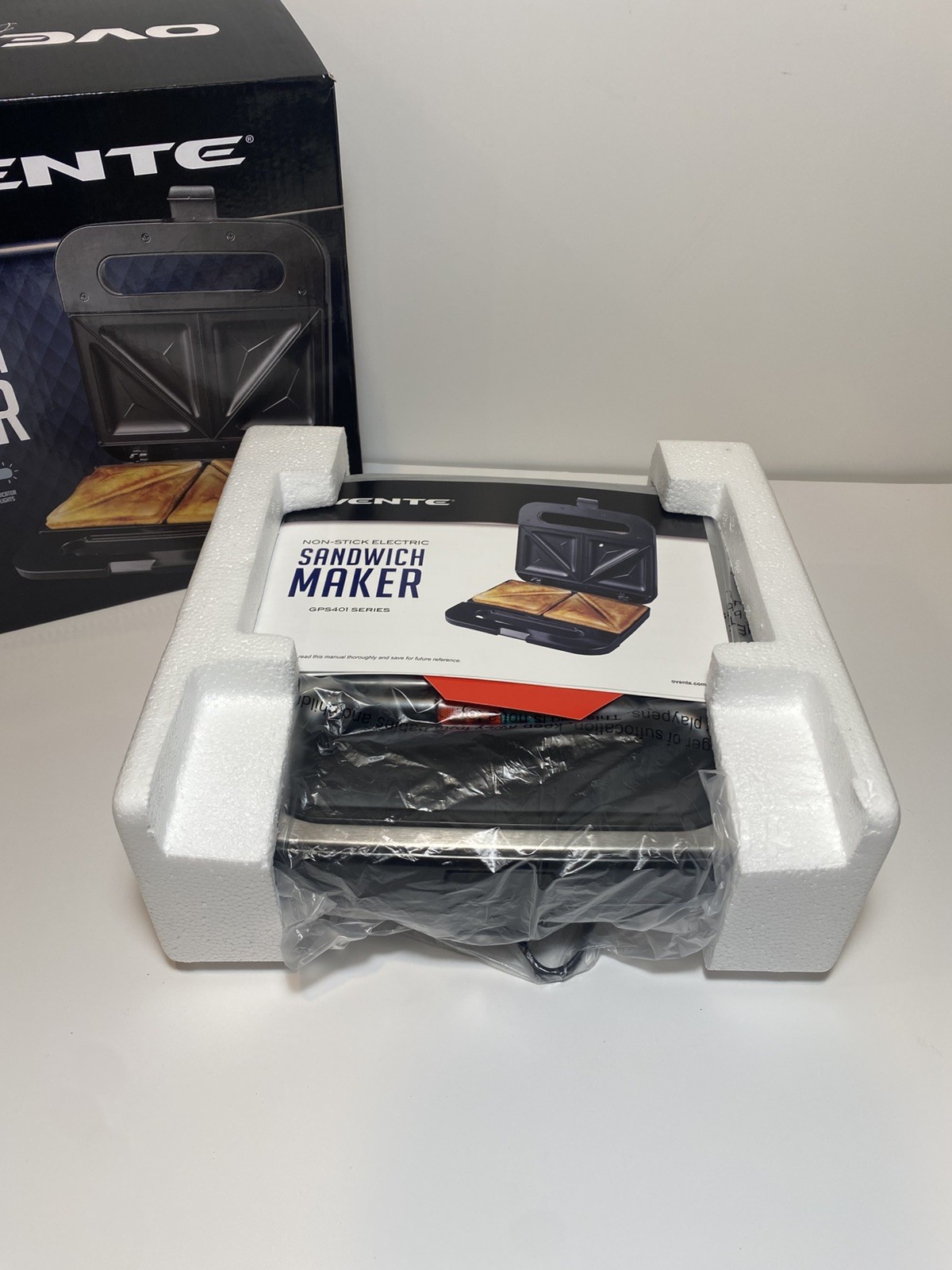 OVENTE Electric Sandwich Maker with Non-Stick Plates, Indicator Lights, “NEW”