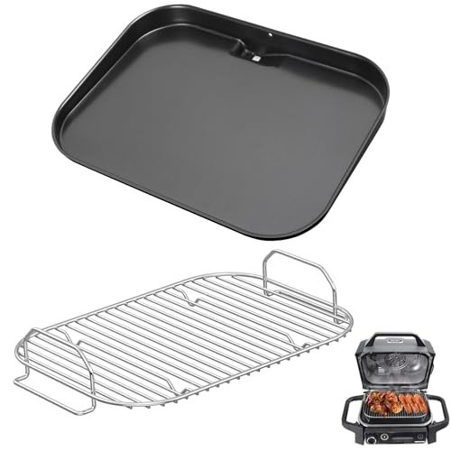 7-in-1 Outdoor Grill Griddle Plate & Smoke Rack for Ninja Woodfire Grills, Flat