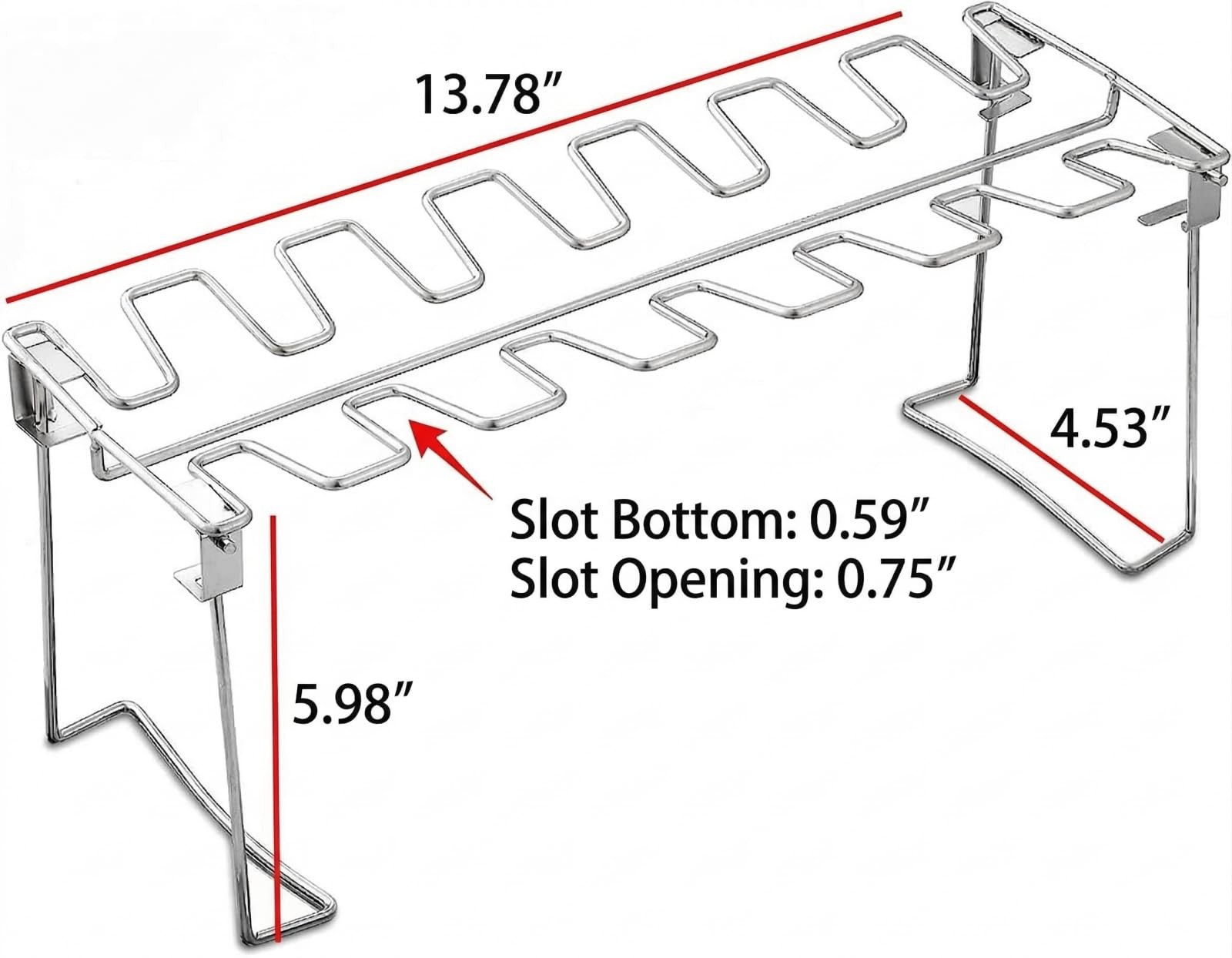 Chicken Leg And Wing Rack For Grill Smoker Oven – Easy To Use 1 Pack, Silver