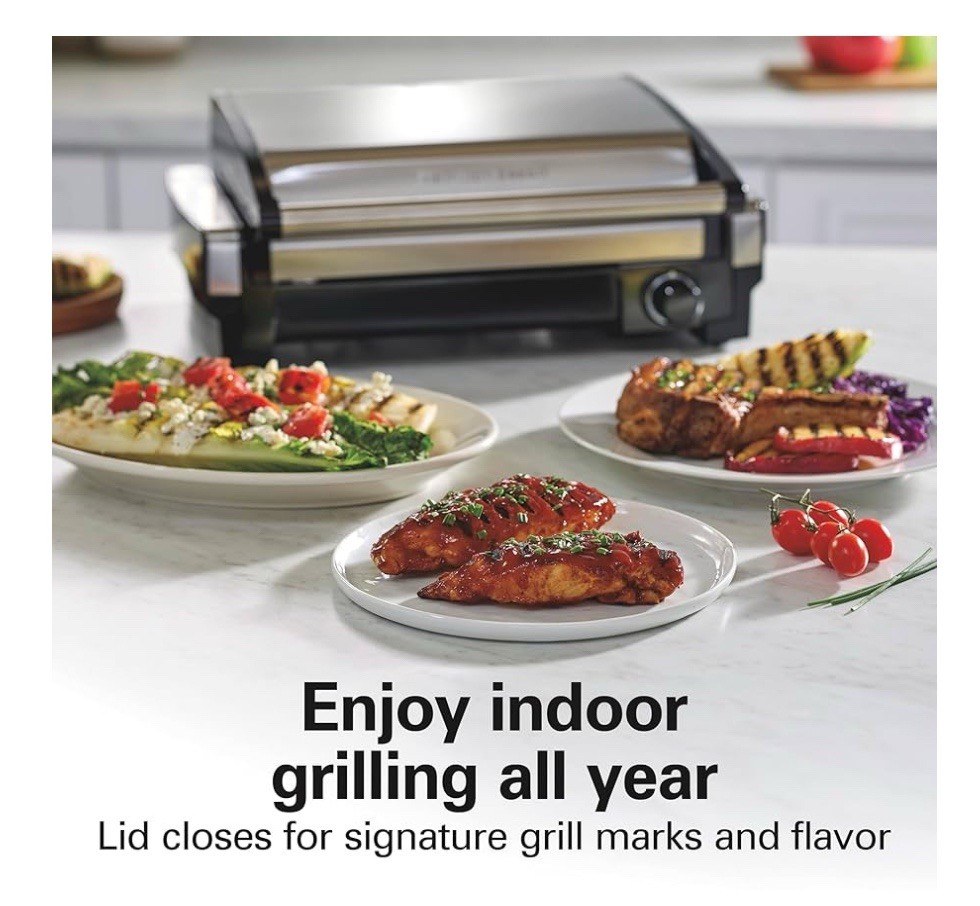 NEW IN BOX Hamilton Beach Electric Indoor Searing Grill Stainless Steel 25360
