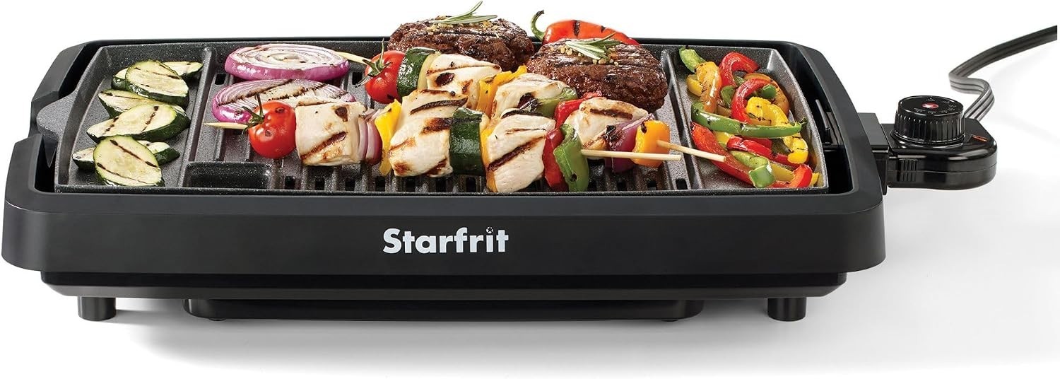 Elegant Smokeless Electric BBQ Grill – 1200W Fast Heating with Removable Tray