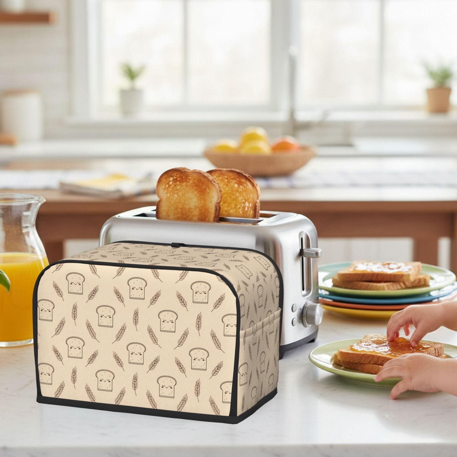 NeuKim 2 Slice Toaster Cover Cute Toast Wheat 2 Slice,
