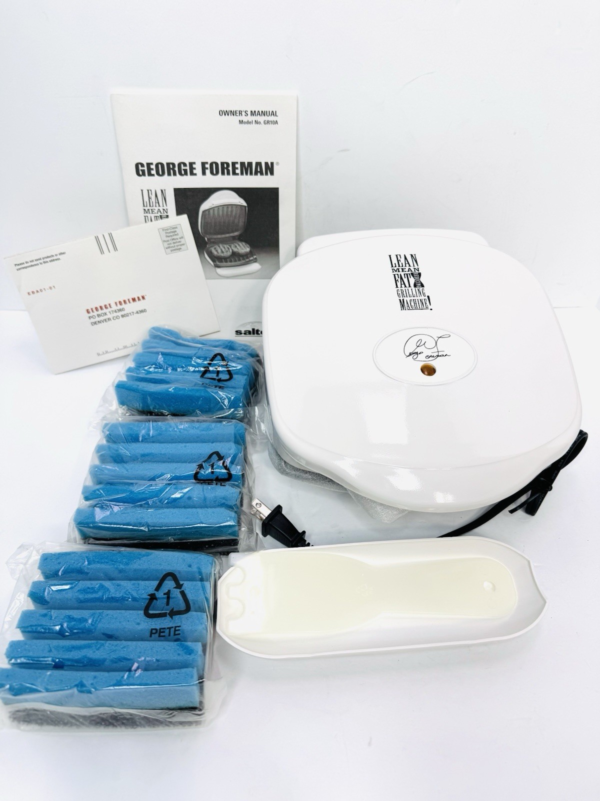 George Foreman Electric Grill White Lean Mean Meat GR10AWHT, New, Open Box