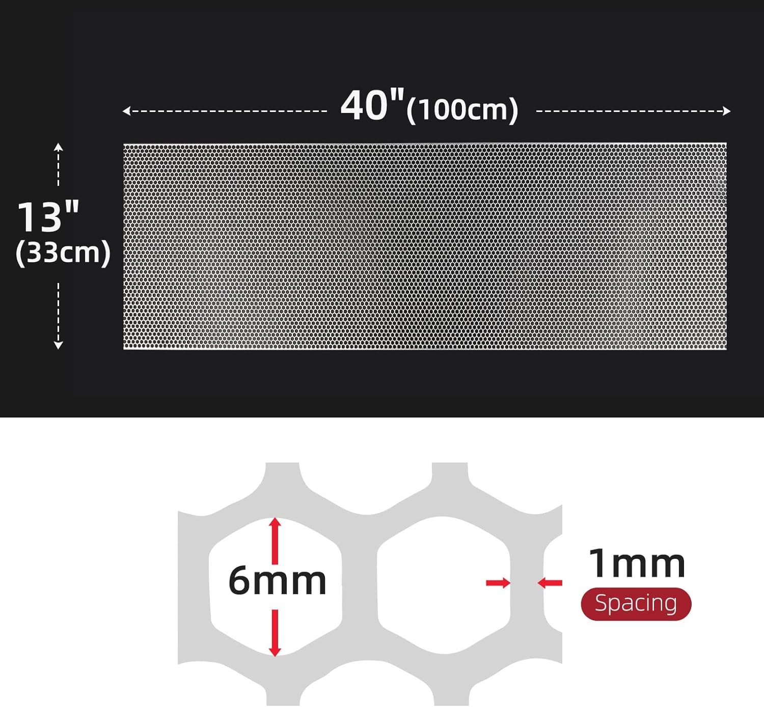 Universal 40″X13″ Car Grill Mesh – Aluminum Alloy Automotive Grille Insert Bumpe