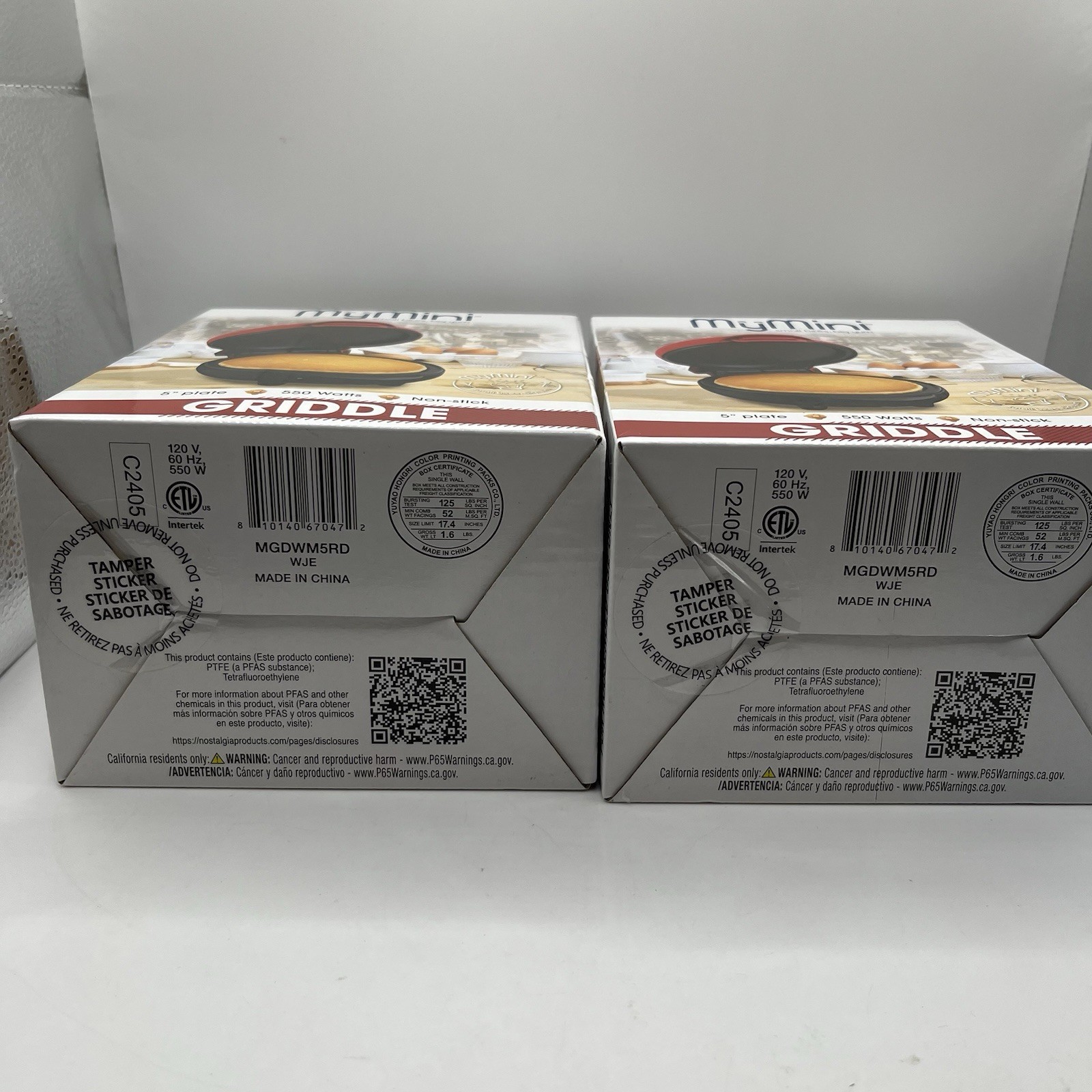 MyMini 5” Electric Griddle Red 550W Nonstick Pancake Maker Lot of 2