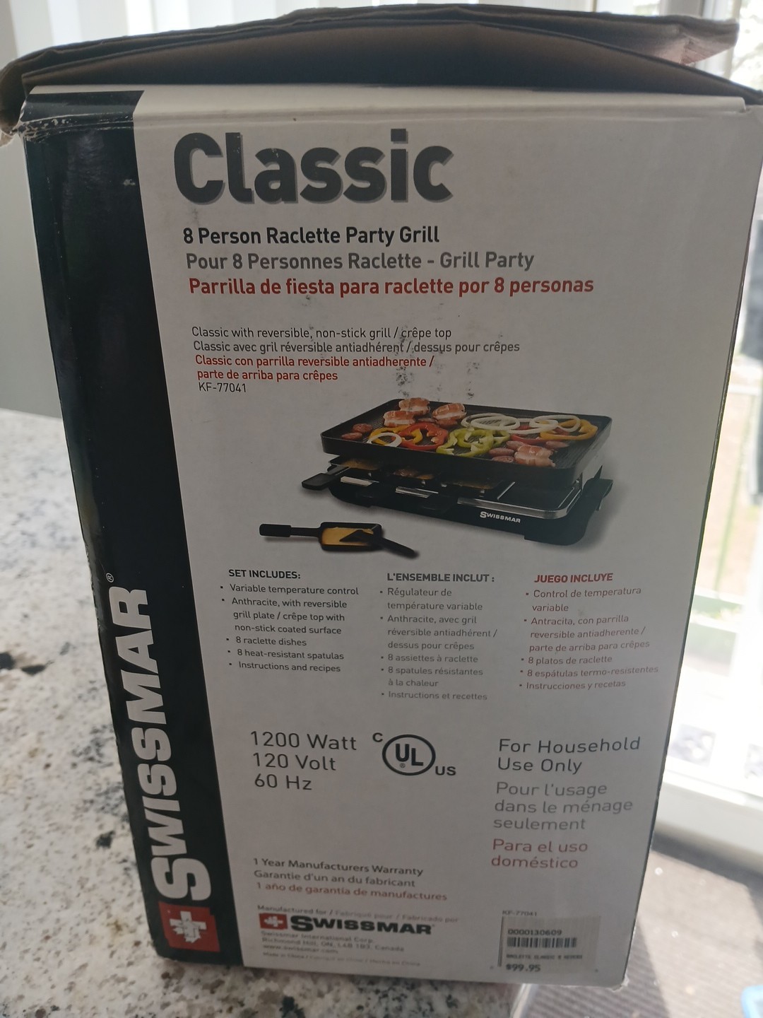 SWISSMAR CLASSIC 8 PERSON RACLETTE PARTY GRILL -KF -77041- OPEN BOX