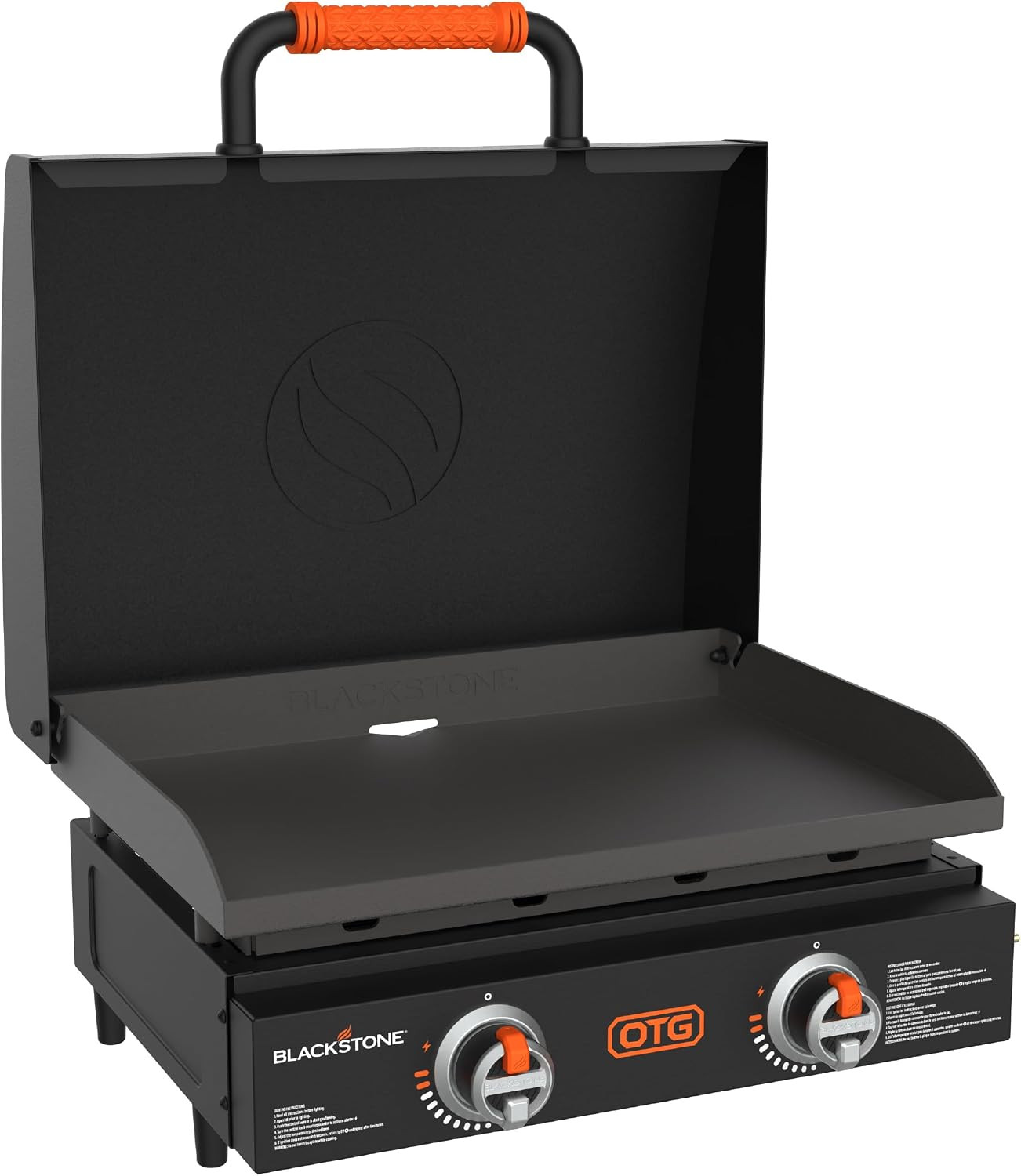 Blackstone OTG 22 Inch Tabletop Griddle Plate with Built-In Hood, Black Portable