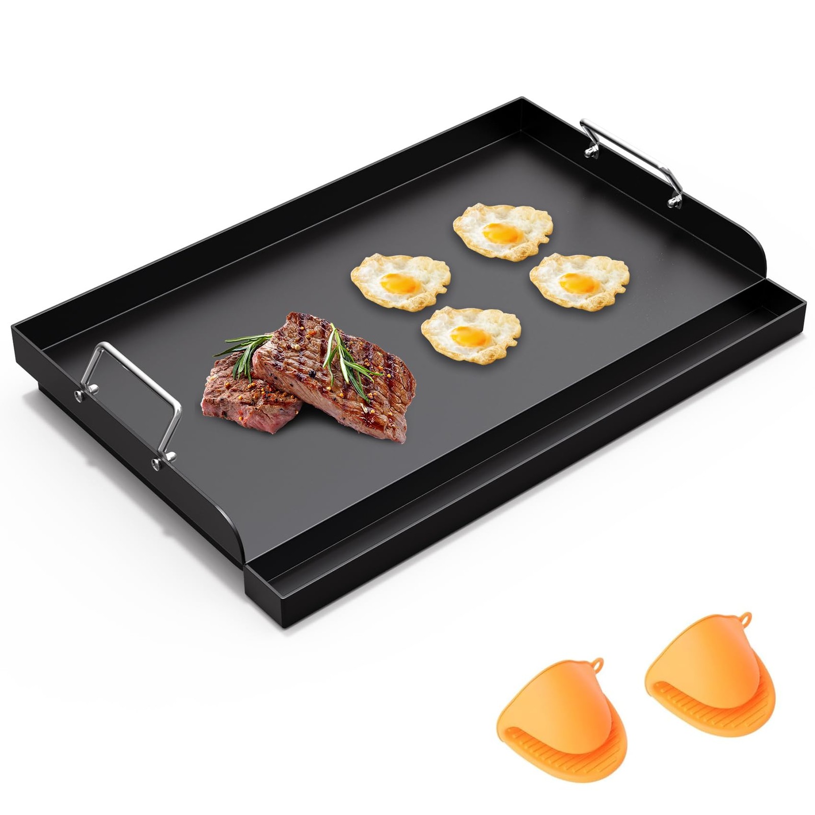 25″ x 16″ Cast Iron Flat Top Griddle for Gas Grill & Stove Top, Nonstick