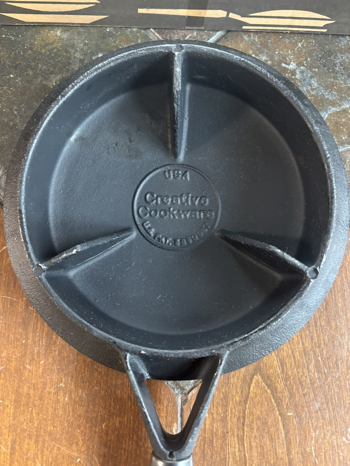 VINTAGE CREPE GRIDDLE CREATIVE COOKWARE CAST IRON MADE IN USA NIB