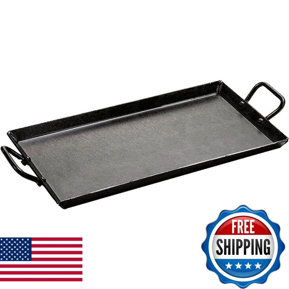 Lodge Seasoned Carbon Steel Griddle – 18 x 10 Inches