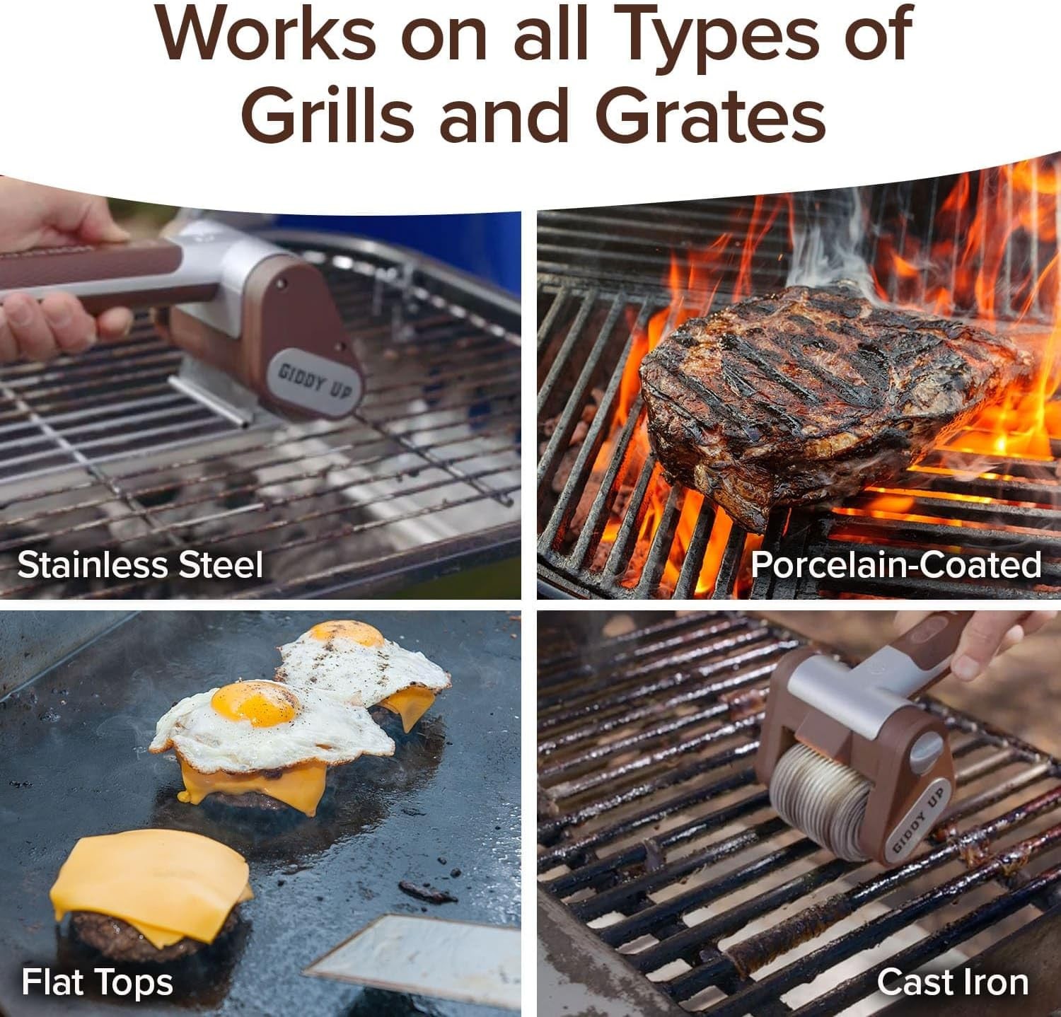 Giddy Up Grill Cleaner AS SEEN ON TV! – Cordless, Rechargeable BBQ Tool with 350